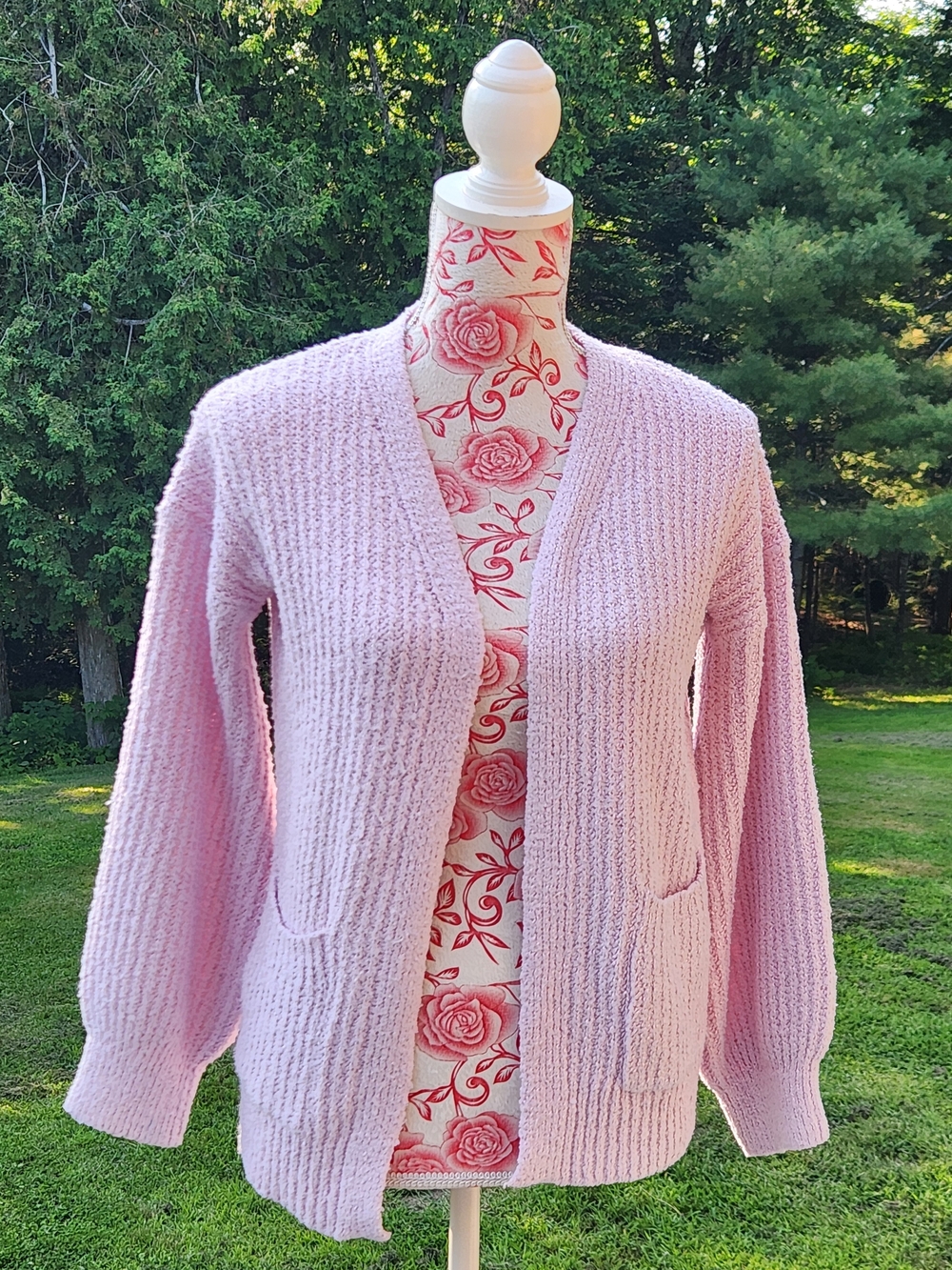 SO Light Pink Open-Front Cozy Cardigan